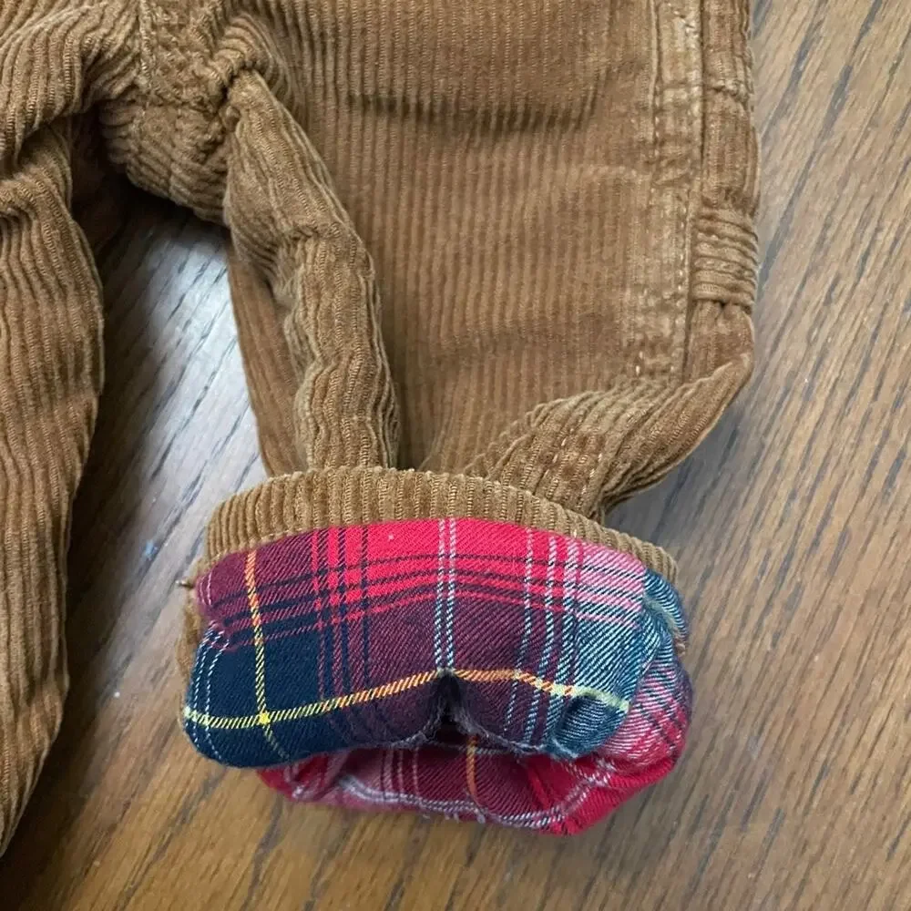 OshKosh Flannel Lined Corduroy Overalls 6m